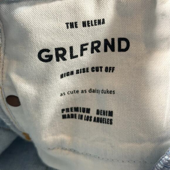 Grlfrnd Women's Helena High Rise Cut Off Denim Shorts Size 25 - Picture 5 of 8